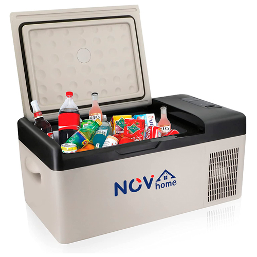 Novhome Refrigerador y congelador de coche de 20 L, compresor de 12 V, mini refrigerador portátil para viajes al aire libre, camping y uso doméstico 